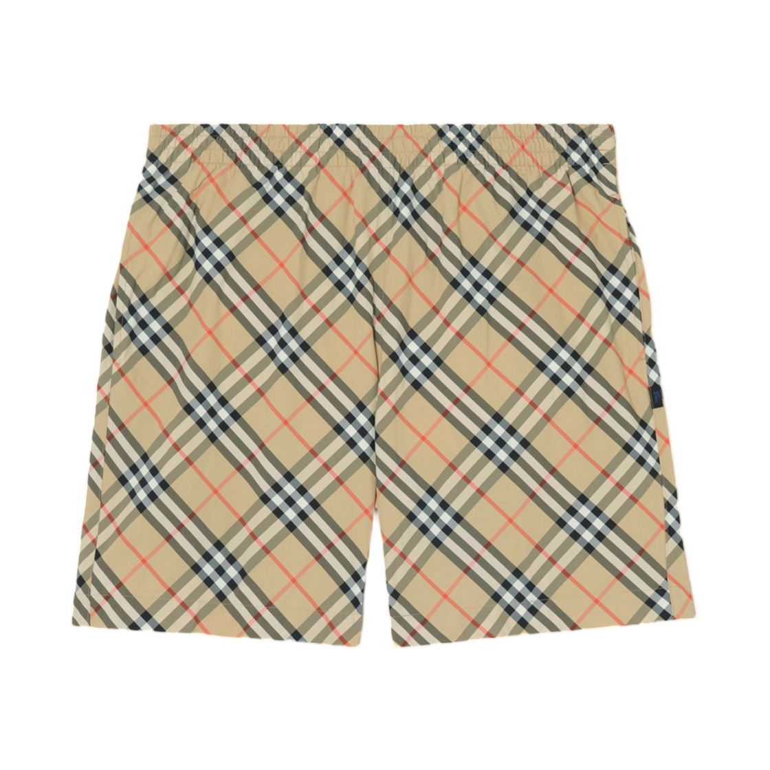 8126465 Burberry Check Swim Shorts Sand Beige