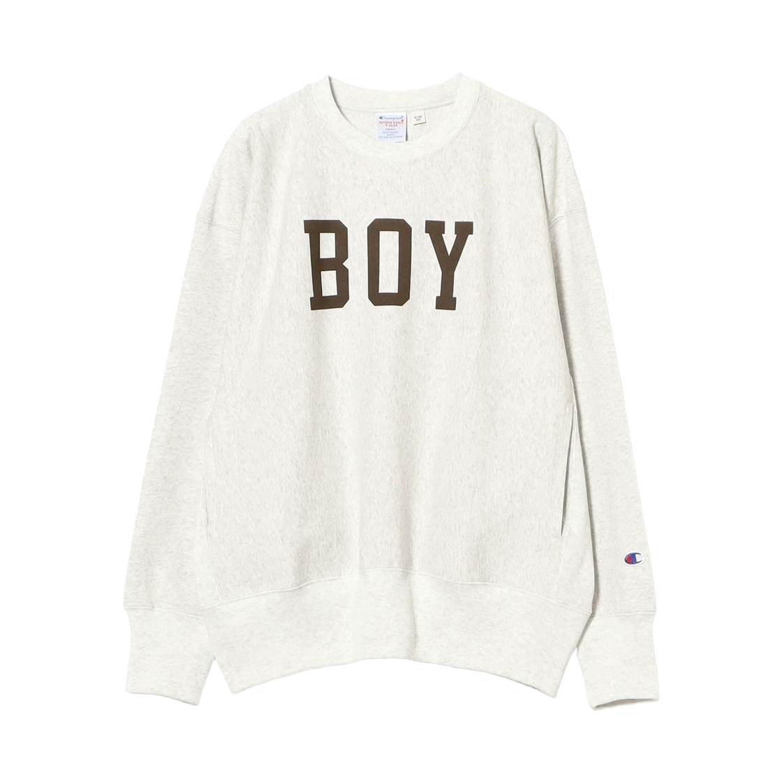 (W) 챔피온 x 빔즈 보이 리버스 위브 크루 오트밀((W) Champion x Beams Boy Reverse Weave Crew Oatmeal)