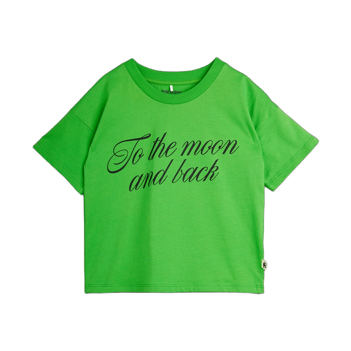 (키즈) 미니 로디니 투 더 문 자수 티셔츠 그린((Kids) Mini Rodini To the Moon Embroidery T-Shirt Green)
