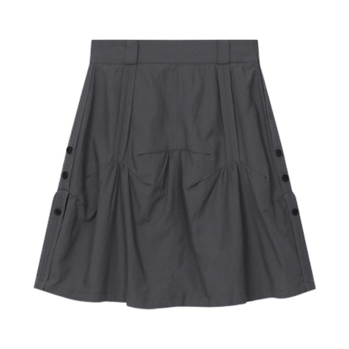 (W) 미세키서울 슬라우치 벌룬 미디 스커트 차콜((W) Miseki Seoul Slouchy Balloon Midi Skirt Charcoal)