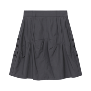 (W) Miseki Seoul Slouchy Balloon Midi Skirt Charcoal