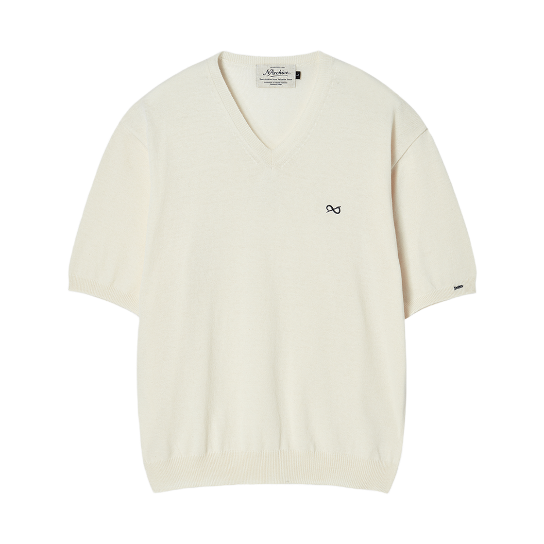 엔 아카이브 소프트 브리즈 브이넥 반팔 니트 아이보리(N ARCHIVE Soft Breeze V Neck Knit Ivory) - 1