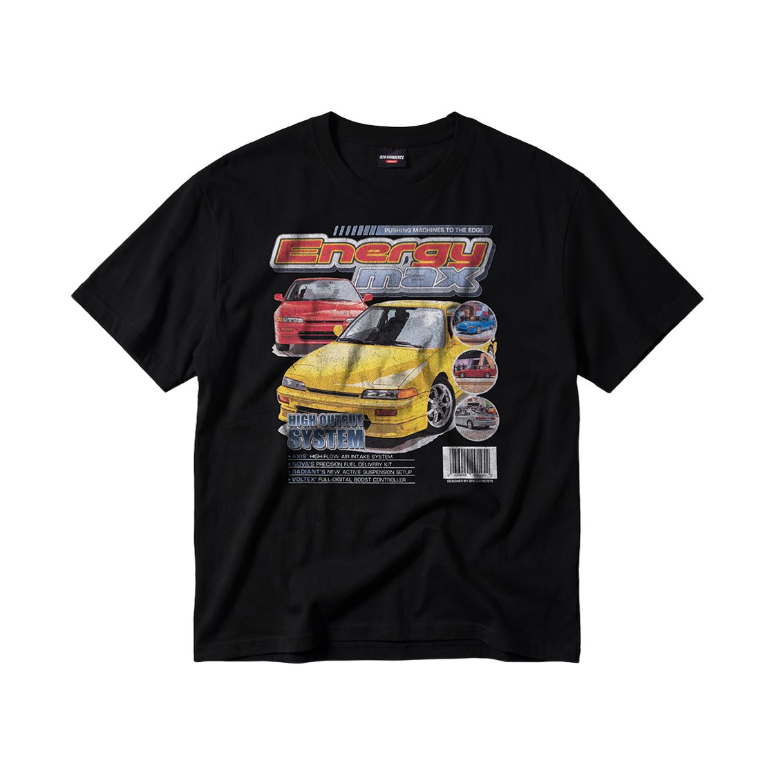 큐티에잇 가먼츠 에너지 맥스 워시드 티 블랙(QT8 GARMENTS Energy Max Washed Tee Black) - 1