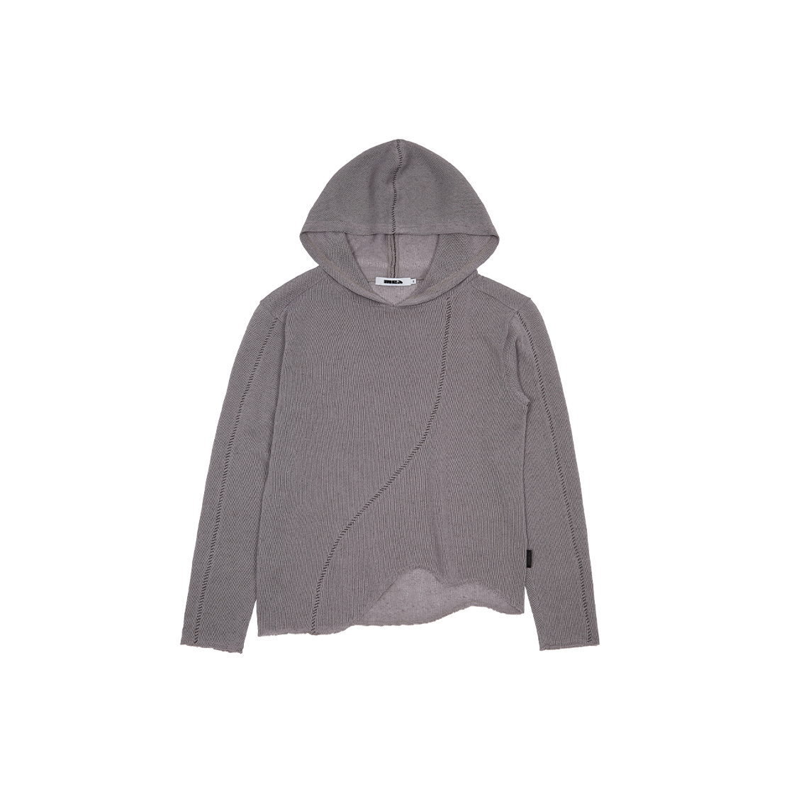 메아 언발란스 스티치 니트 후디 타우페(Mea Unbalanced Stitch Knit Hoodie Taupe)