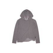 Mea Unbalanced Stitch Knit Hoodie Taupe