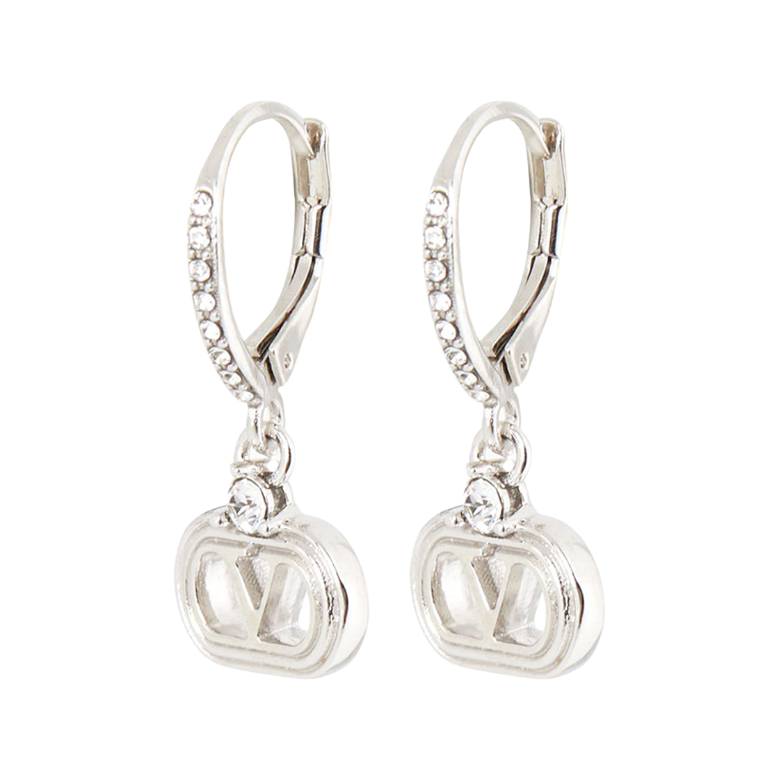 (W) 발렌티노 오발렛 이어링 실버((W) Valentino Ovalette Earrings Silver)