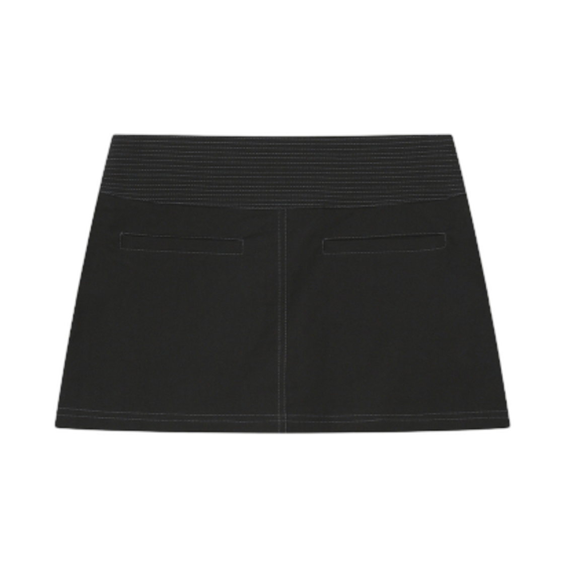 (W) 미세키서울 스티치 포켓 미니 스커트 블랙((W) Miseki Seoul Stitch Pocket Mini Skirt Black) - 2