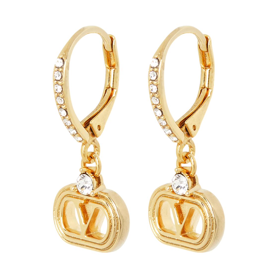 (W) 발렌티노 오발렛 이어링 골드((W) Valentino Ovalette Earrings Gold)