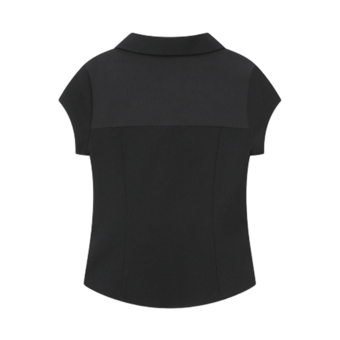 (W) 미세키서울 다이애그널 플래킷 레이어드 셔츠 블랙((W) Miseki Seoul Diagonal Placket Layered Shirt Black) - 2