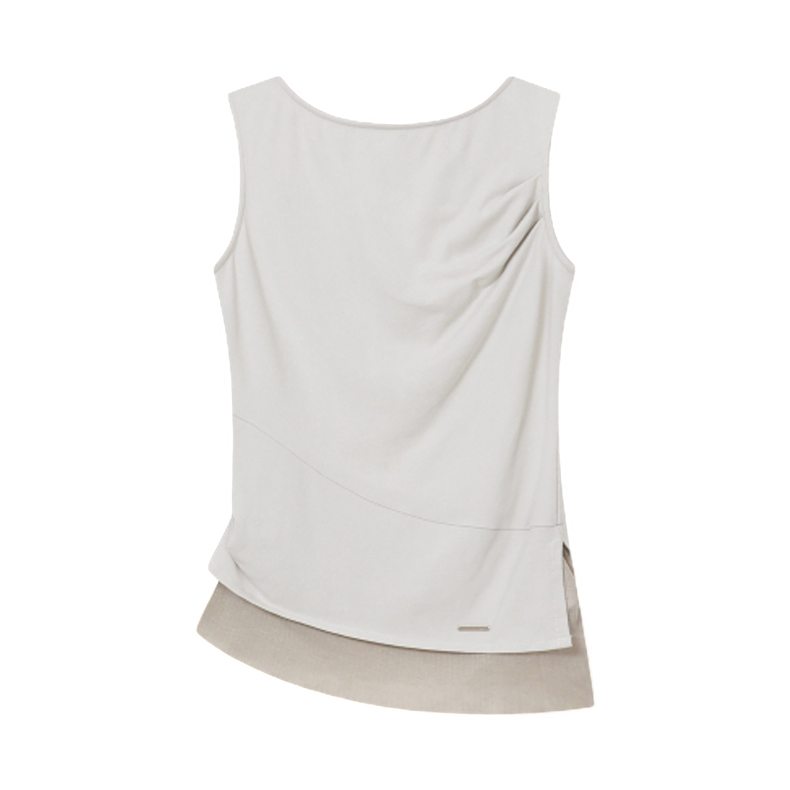 - (W) Miseki Seoul Unbalanced Sheer Layered Sleeveless Grey