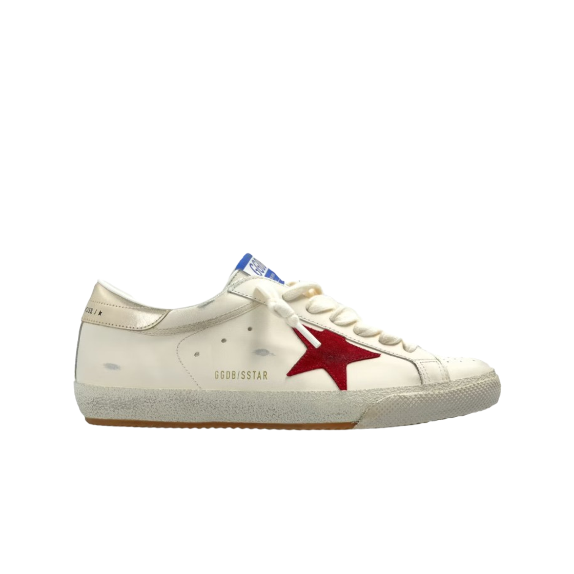 GMF01003-F008137-12378 Golden Goose Superstar Sneakers Cream Red