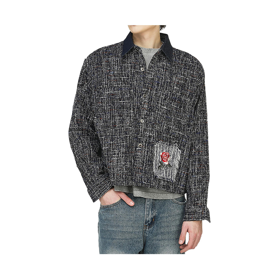 더그레이티스트 로즈 트위드셔츠 블루(The Greatest Rose Tweed Shirt Blue) - 2