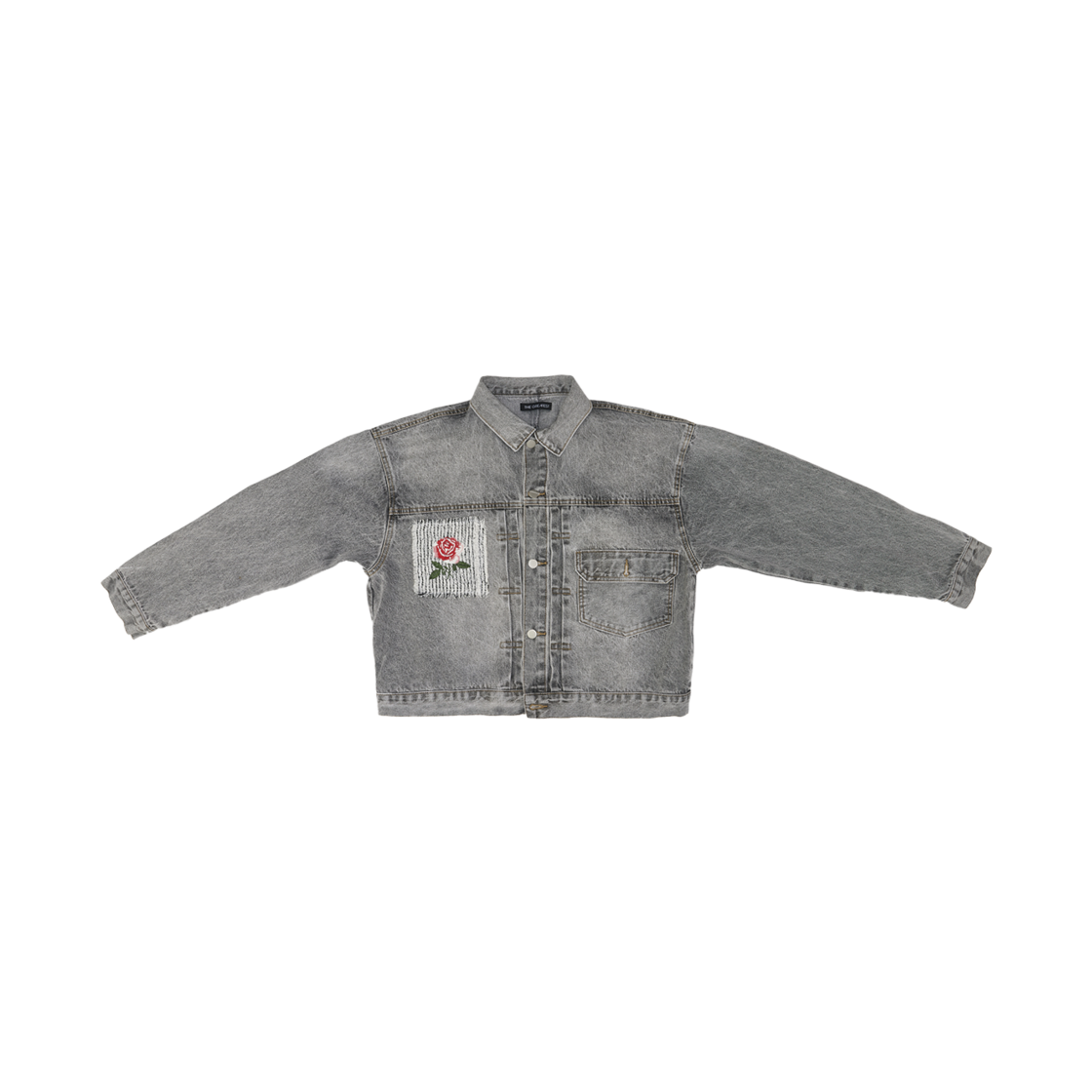 더그레이티스트 로즈 패치 데님 자켓 그레이(The Greatest Rose Patch Denim Jacket Gray) - 1