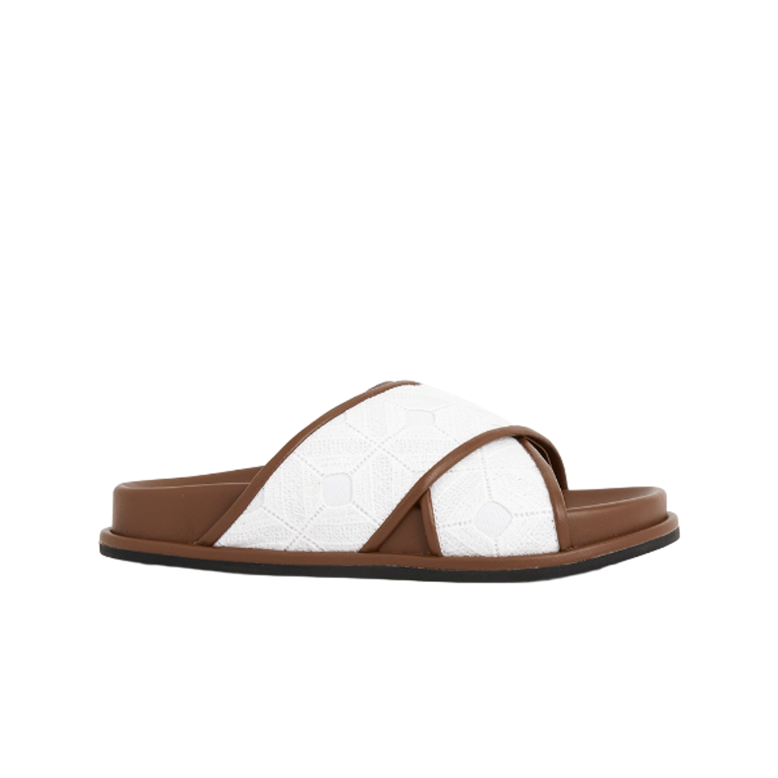 (W) 막스마라 비치웨어 피오니 슬리퍼 브라운 화이트((W) Max Mara Beachwear Peonie Slippers Brown White)