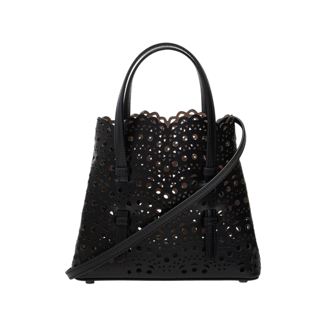 알라이아 비엔 웨이브 카프스킨 미나 20 백 블랙(Alaia Mina 20 Bag in Vienne Wave Calfskin Black)