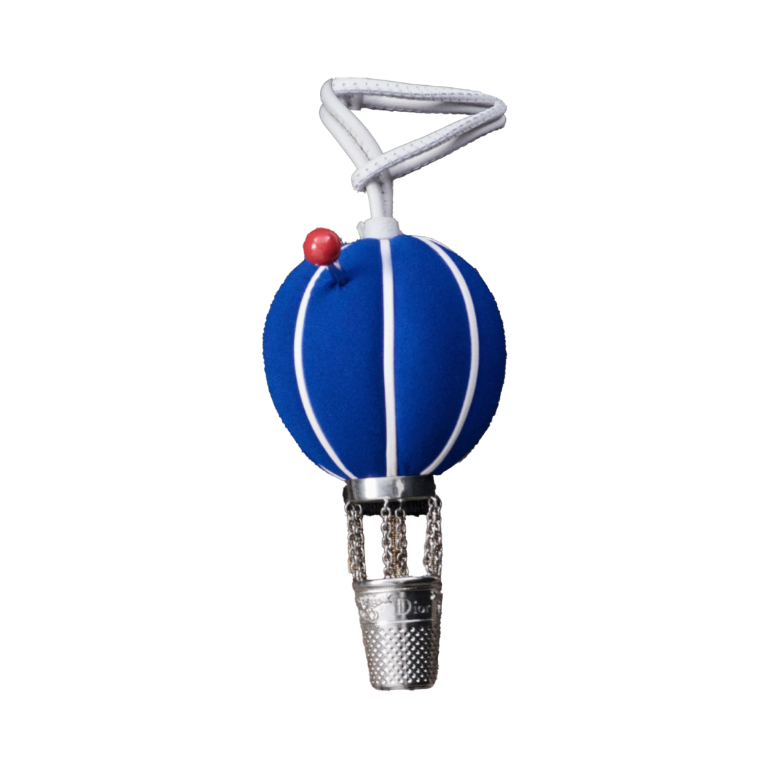 2ESKH679GUV-H052 Dior Hot Air Balloon Bag Charm Fabric And Finish Brass Blue