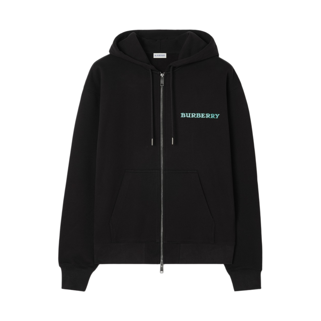 8130258 Burberry Heritage Logo Cotton Zip Hoodie Black