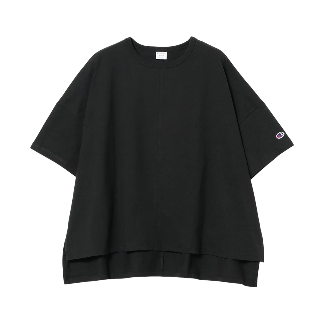 (W) 챔피온 x 레이 빔즈 숏슬리브 티셔츠 블랙((W) Champion x Ray Beams Short Sleeve T-Shirt Black)