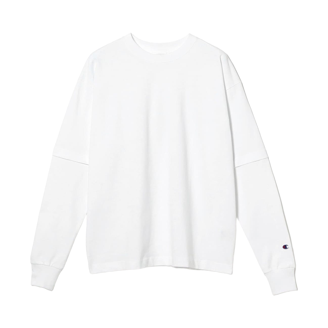 챔피온 x 빔즈 포우 레이어드 롱슬리브 티셔츠 화이트(Champion x Beams Faux Layered Long Sleeve T-Shirt White)
