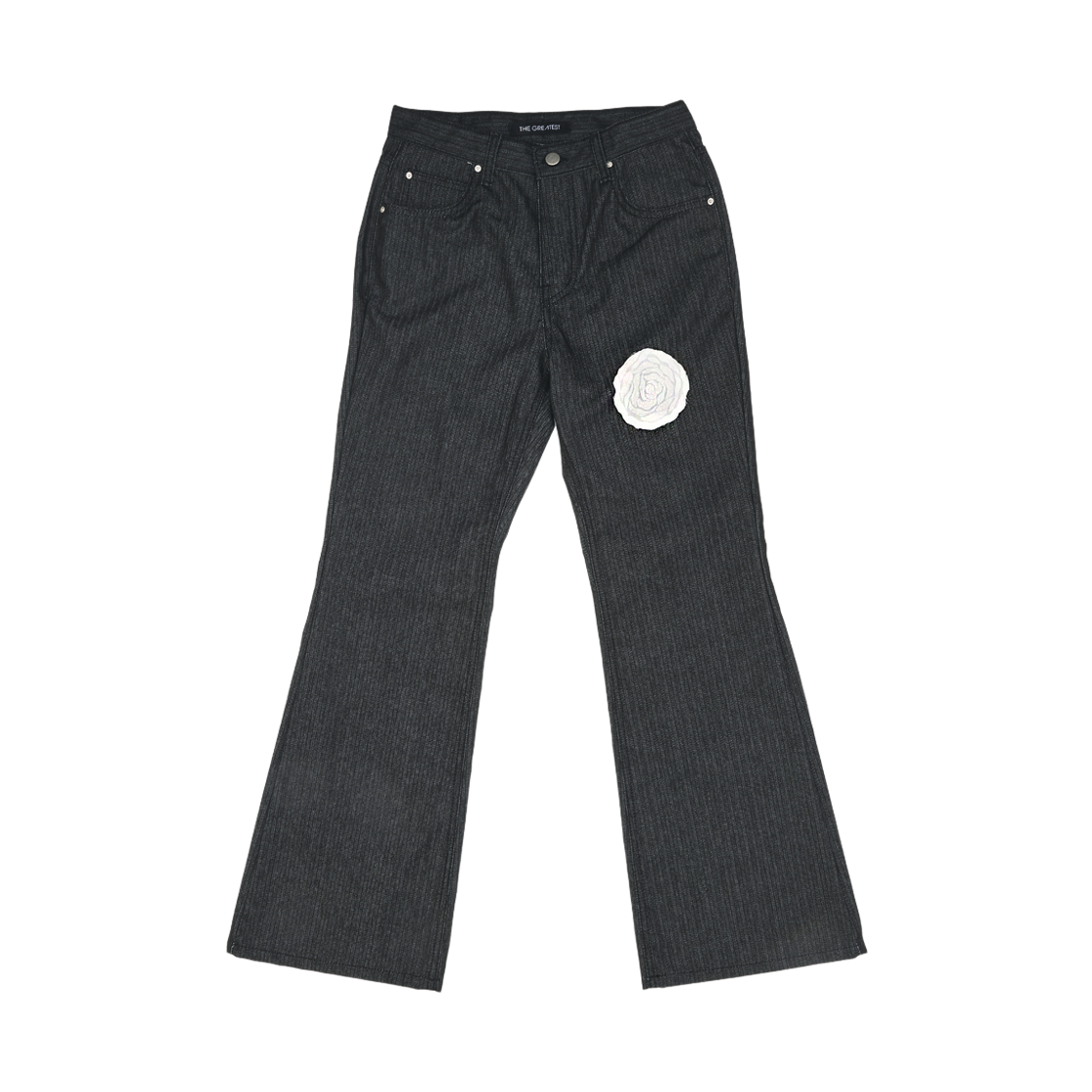 GT26SS15 BK The Greatest White Rose Bootscut Denim Black(W)
