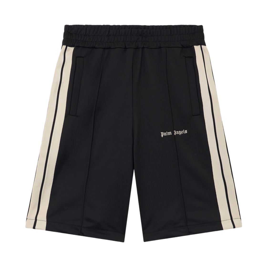 팜엔젤스 클래식 로고 트랙 쇼츠 - 블랙 화이트(Palm Angels Classic Logo Track Shorts - Black Off White)