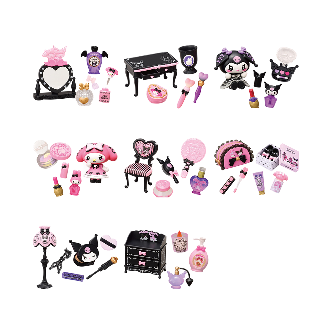 리멘트 산리오 마이멜로디 쿠로미 장난꾸러기 코스메틱 (8개입)(Re-Ment My Melody & Kuromi Mischievous Cosmetics (8 Blind Boxes)) - 2