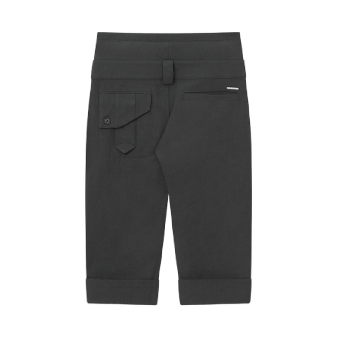 (W) 미세키서울 롤드 버튼 카프리 팬츠 차콜((W) Miseki Seoul Rolled Button Capri Pants Charcoal) - 2