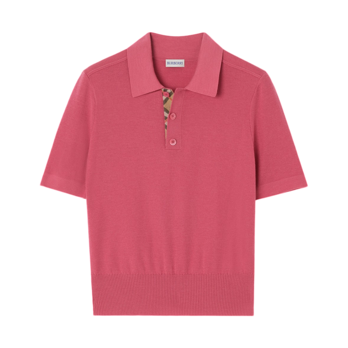 8127146 (W) Burberry Wool Polo Shirt Mauvewood Pink