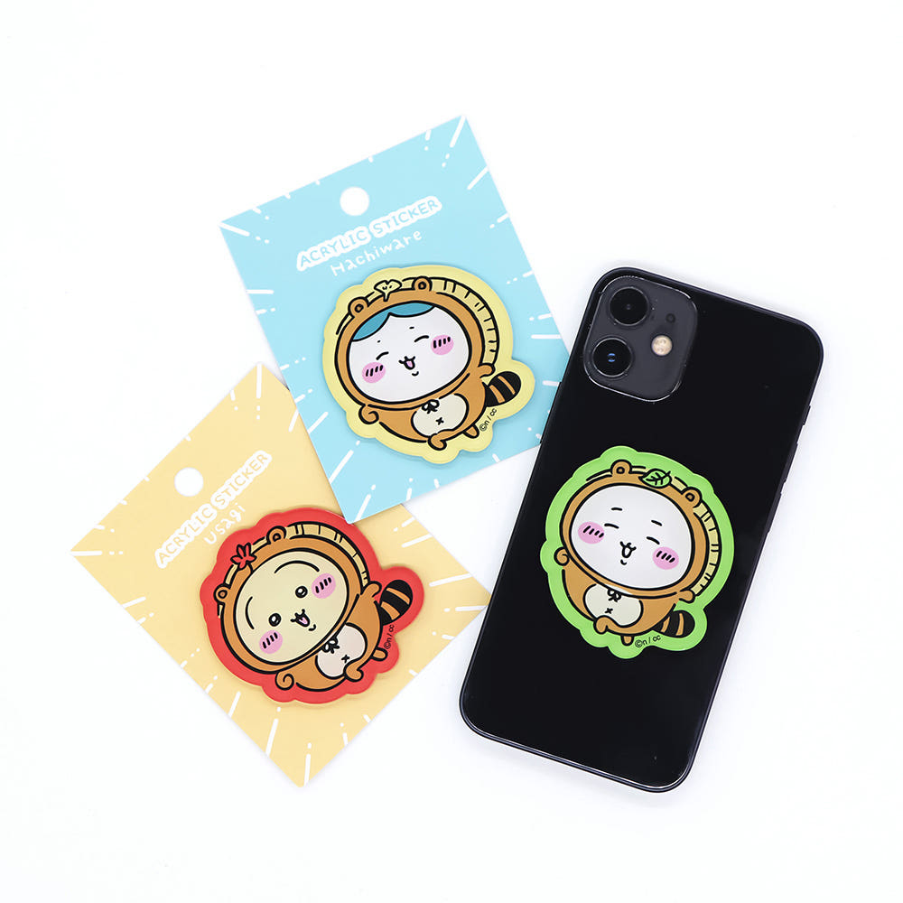 대원미디어 먼작귀 캐릭터 너구리 아크릴 스티커 3종(Daewonmedia Chiikawa Acrylic Deco Sticker Racoon 3 Tpye) - 2