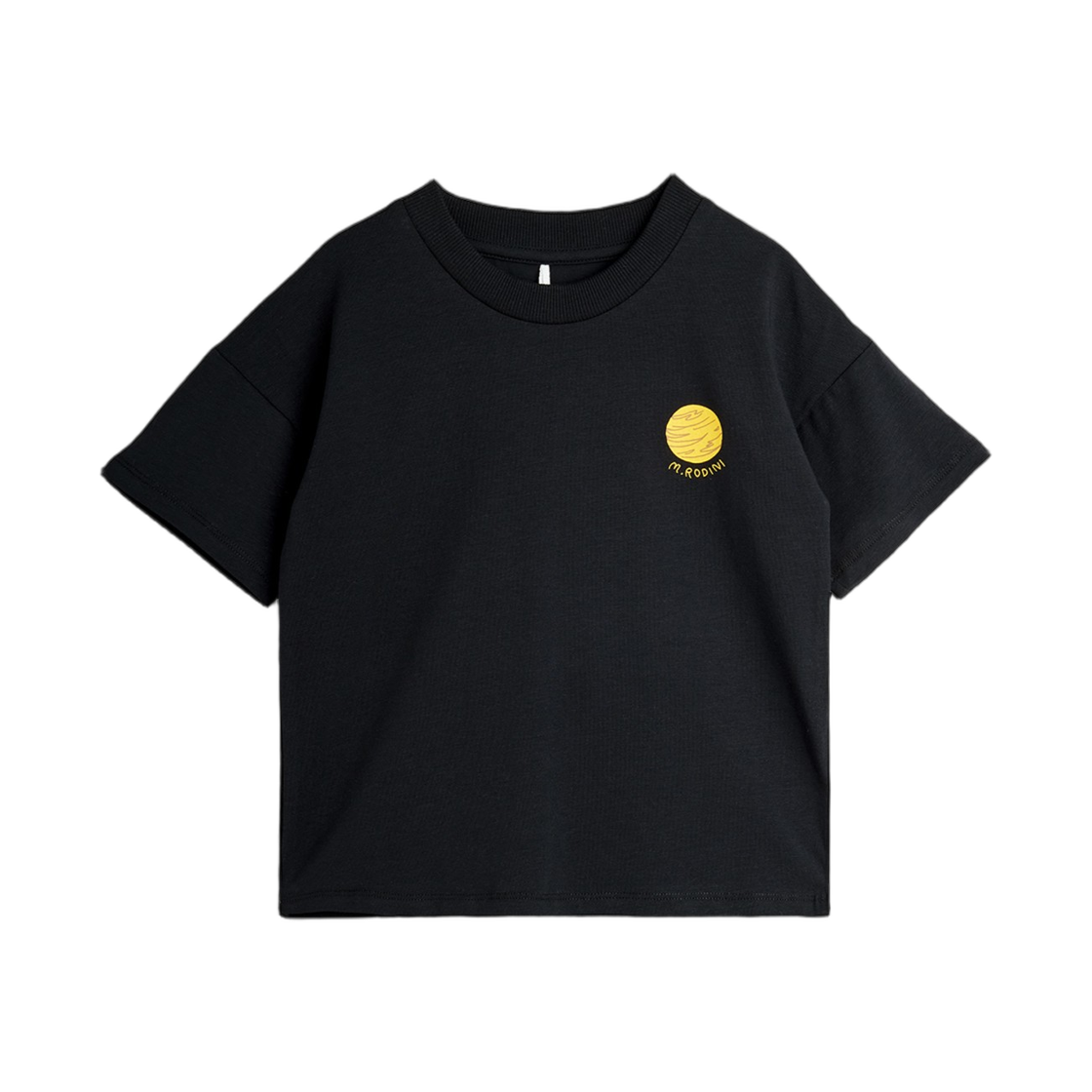 (키즈) 미니 로디니 플래닛 티셔츠 블랙((Kids) Mini Rodini Planet T-Shirt Black)