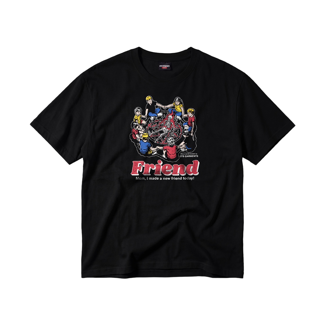 큐티에잇 가먼츠 뉴프렌드 워시드 티 블랙(QT8 GARMENTS New Friend Washed Tee Black) - 1
