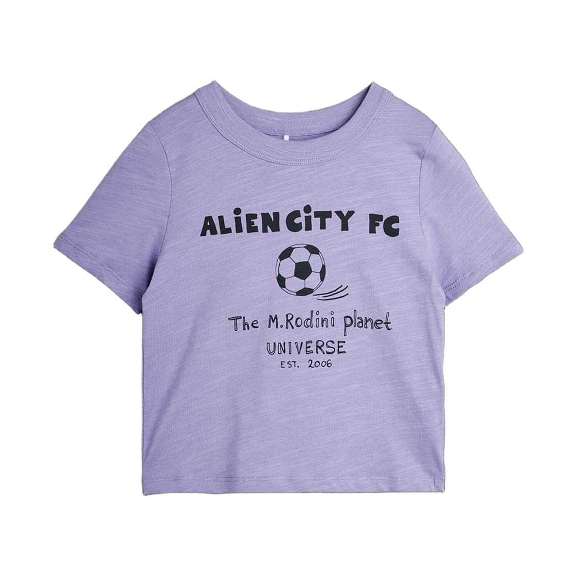 (키즈) 미니 로디니 에일리언 시티 FC 티셔츠 라일락((Kids) Mini Rodini Alien City FC T-Shirt Lilac)