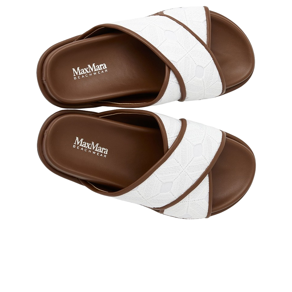 (W) 막스마라 비치웨어 피오니 슬리퍼 브라운 화이트((W) Max Mara Beachwear Peonie Slippers Brown White) - 2