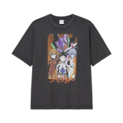 GU x Evangelion Washed Graphic T-Shirt Dark Gray
