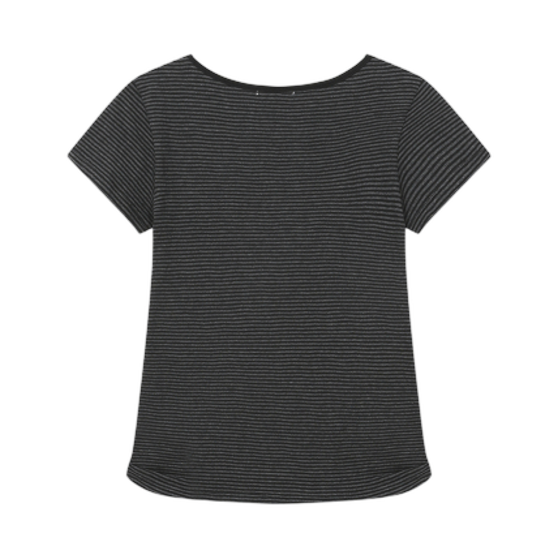 (W) 미세키서울 스트라이프 헨리 넥 숏슬리브 블랙((W) Miseki Seoul Striped Henley Neck Short Sleeves Black) - 2