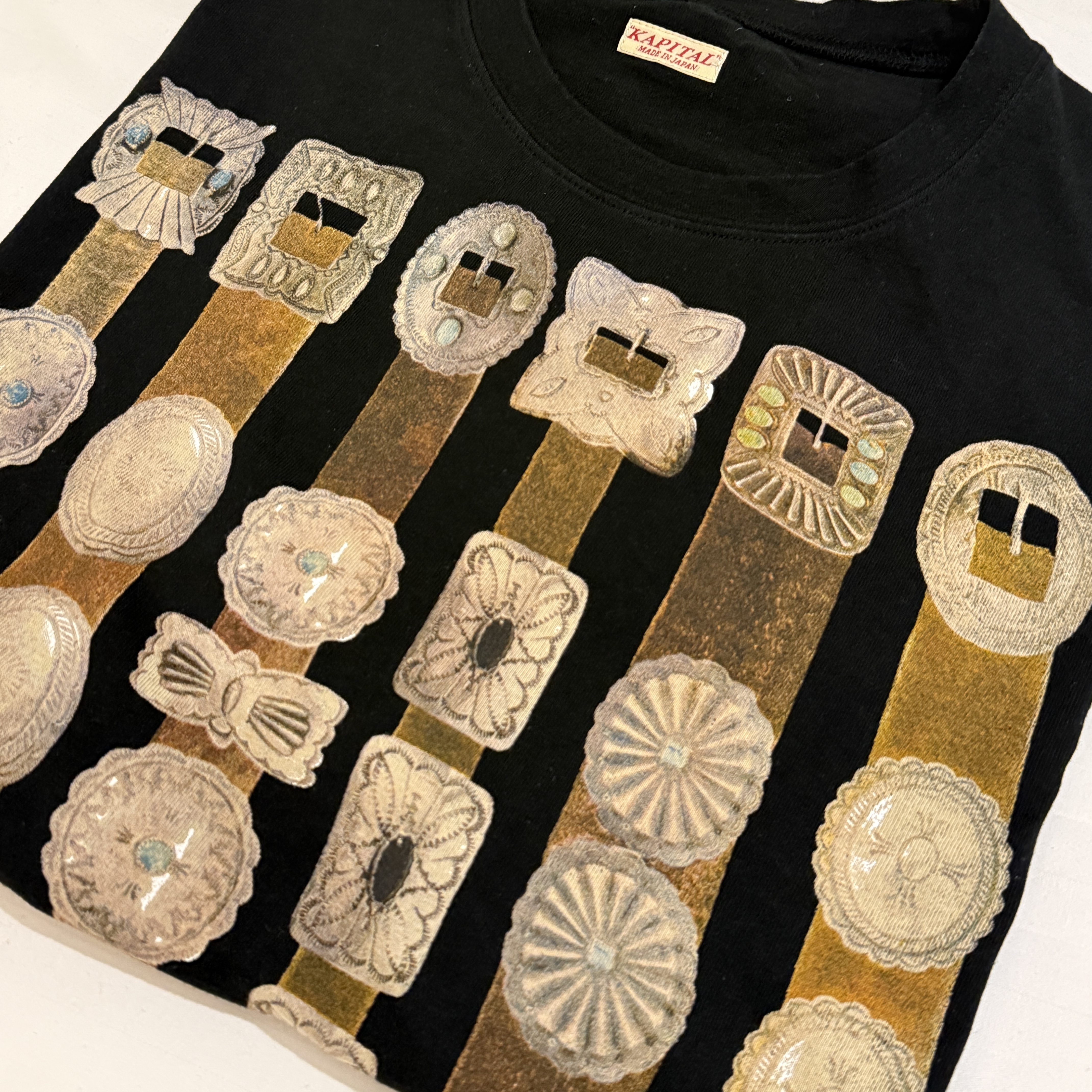 Kapital 20 Crew T-Shirt Black 착용 스타일