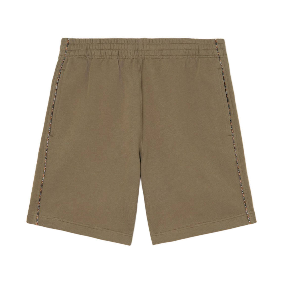 8127604 Burberry Check Piping Cotton Shorts Finch Brown