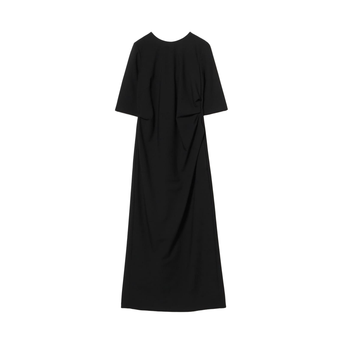 64-26-1842-163 (W) Demi-Luxe Beams Asymmetrical Tuck Bias Dress Black