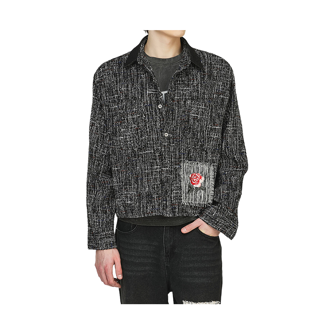 더그레이티스트 로즈 트위드셔츠 블랙(The Greatest Rose Tweed Shirt Black) - 2