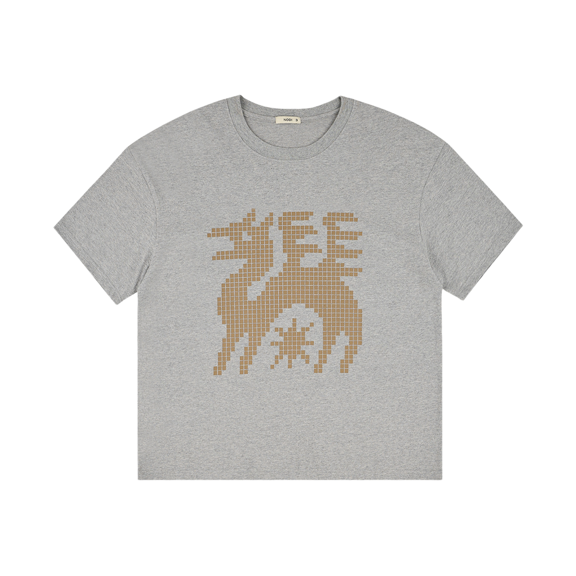 ND_CTO_020_GR NODI Final Boss Dragon Crop Tee Melange Gray