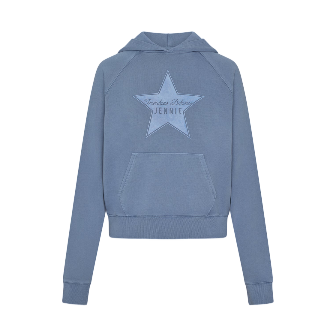 34107TCJEB (W) Frankies Bikinis x Jennie Jane Cropped Terry Hoodie Jennie Blue