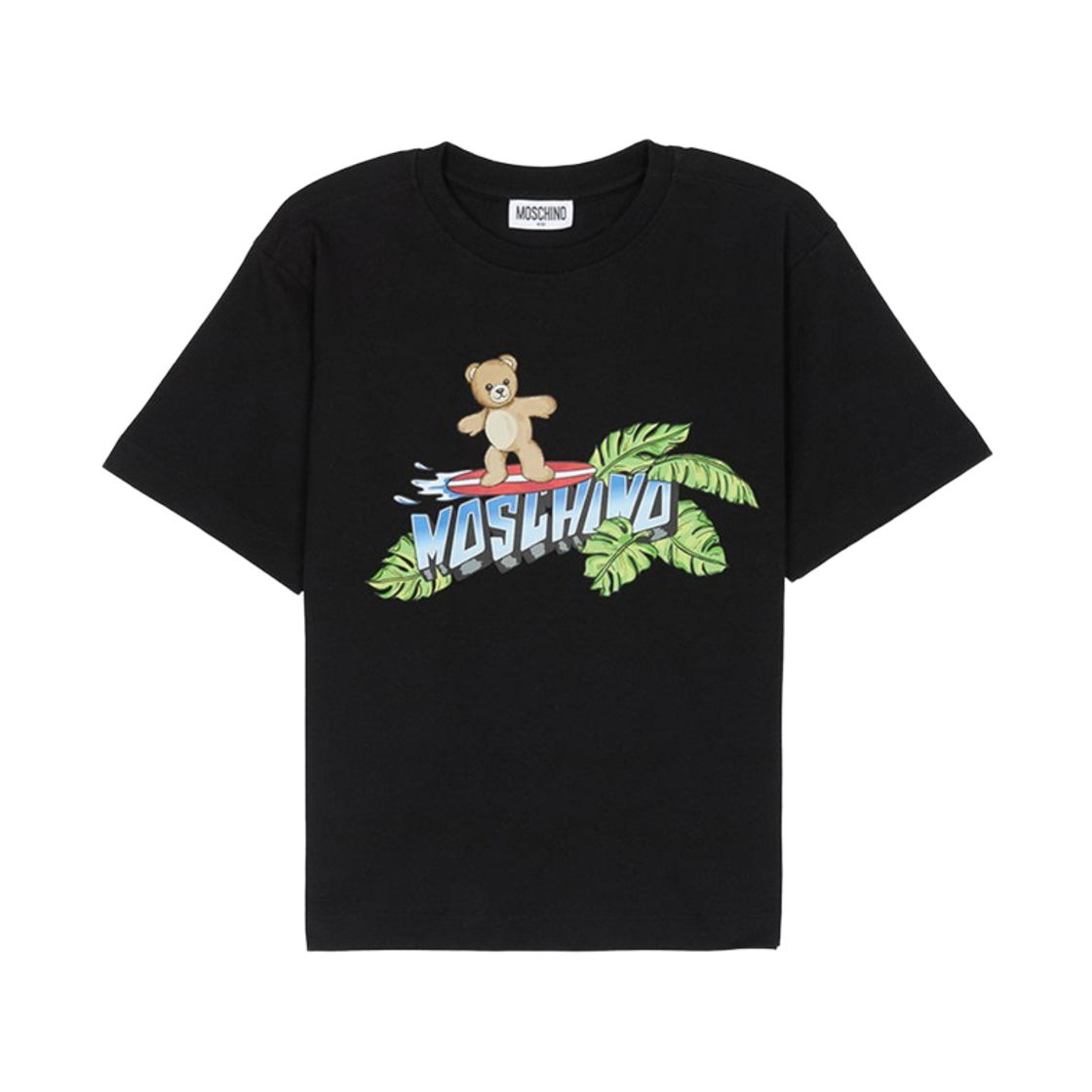 (키즈) 모스키노 숏슬리브 티셔츠 블랙((Kids) Moschino Short Sleeve T-Shirt Black)