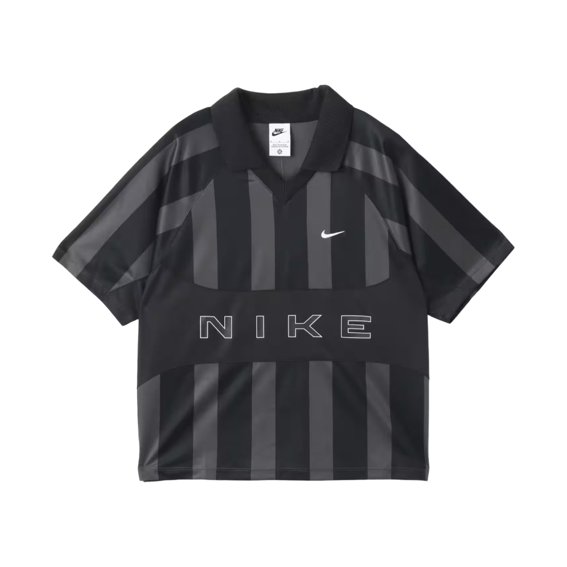 (W) 나이키 NSW 오버사이즈 저지 블랙 초크 - 아시아((W) Nike NSW Oversized Jersey Black Chalk - Asia) - 1