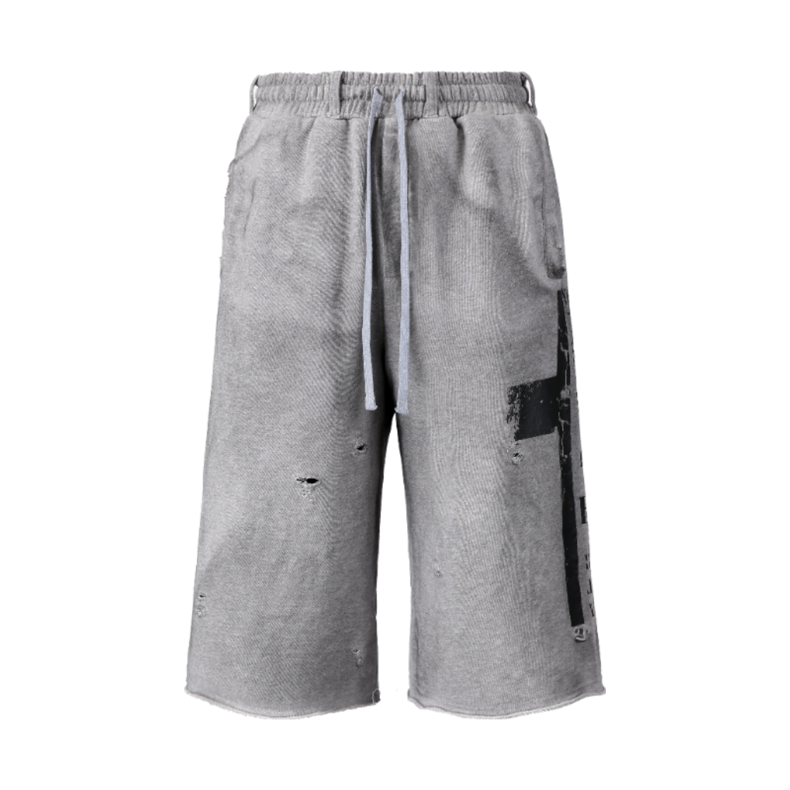 톤얼타이드 메시아 크로스 스웻 버뮤다 팬츠 그레이(tornortied Messiah Cross Sweat Bermuda Gray)