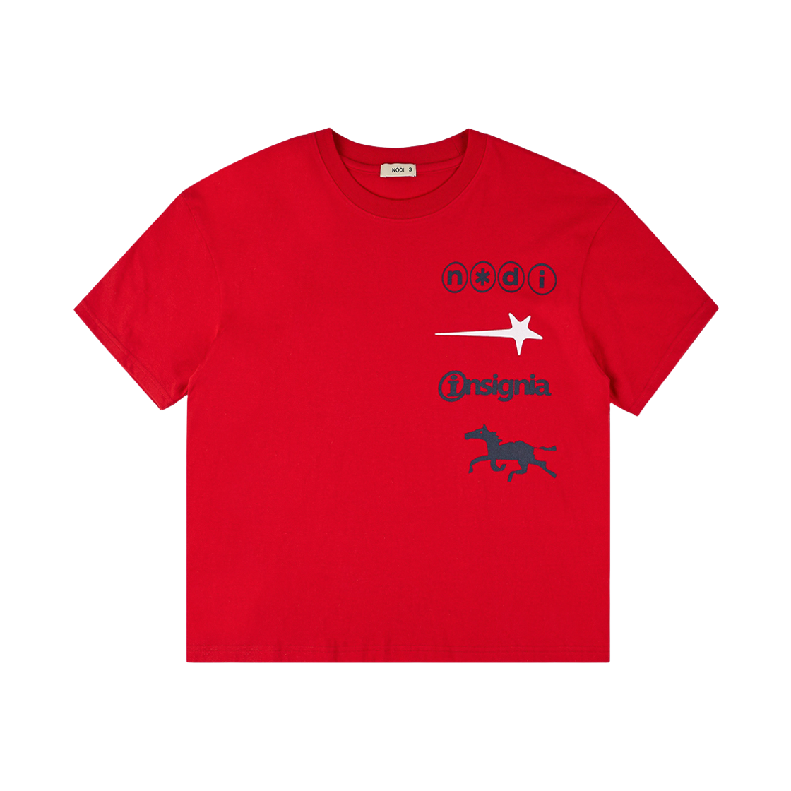 노디 시그널 스타 호스 크롭 티 레드(NODI Signal Star Horse Crop Tee Red) - 1
