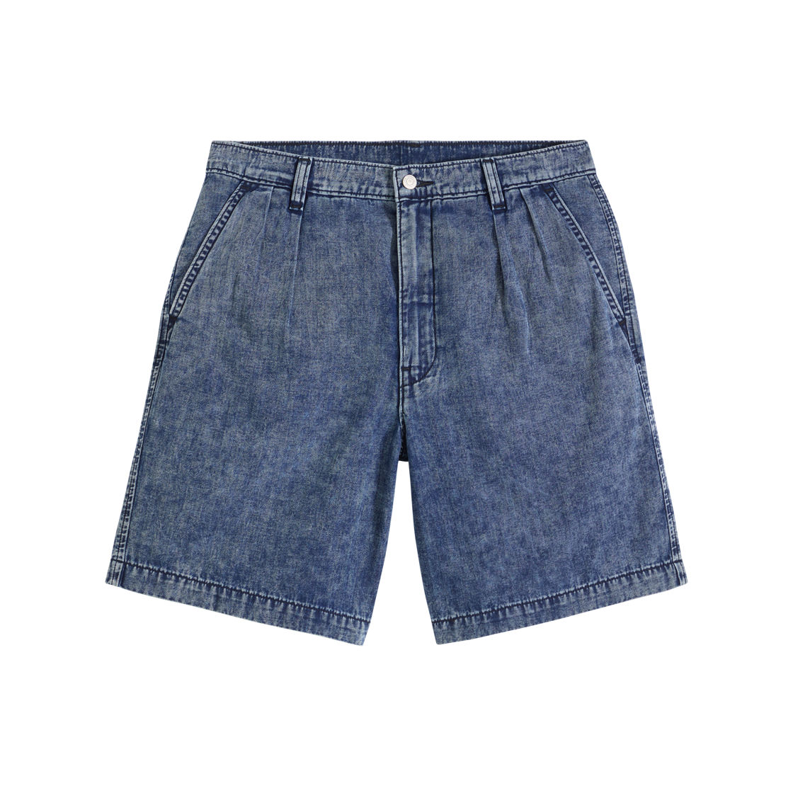 리바이스 배기 플리츠 쇼츠 미디움 워시(Levi's Baggy Pleated Short Medium Wash)