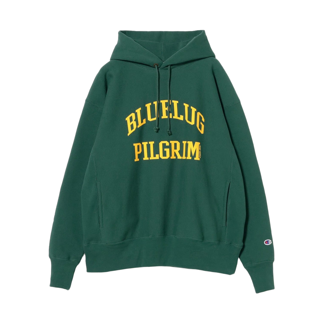 - Pilgrim Surf+Supply x Champion for Blue Lug Print Hoodie Green