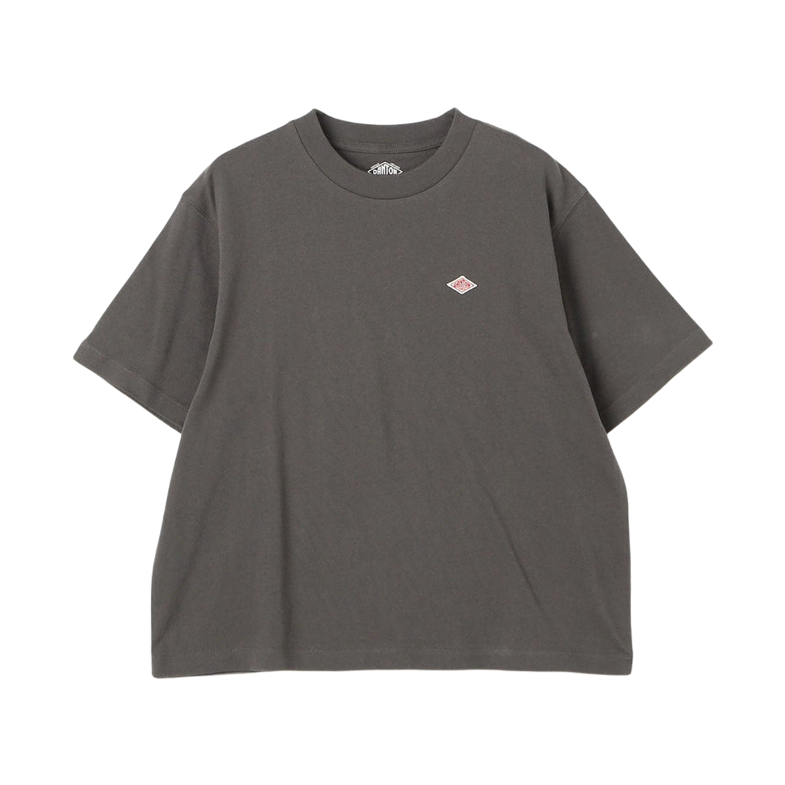 (W) 단톤 코튼 저지 숏 티셔츠 콜 그레이((W) Danton Cotton Jersey Short T-Shirt Coal Grey)