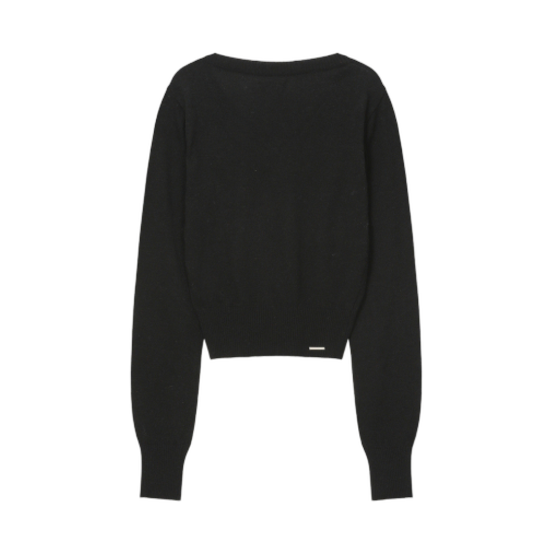 (W) 미세키서울 브이넥 슬릿 버튼 니트 블랙((W) Miseki Seoul Vneck Slit Button Knit Black) - 2