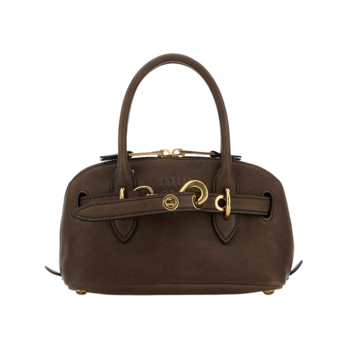 미우 미우 아벙츄어 나파 레더 미니백 다크 브라운(Miu Miu Aventure Nappa Leather Mini Bag Dark Brown) - 1